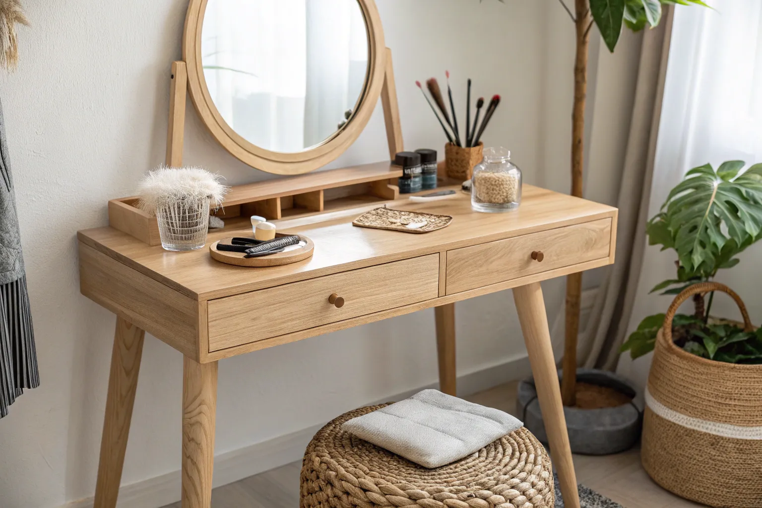 16+ Stylish Vanity Desk Ideas in Wood for Small Spaces