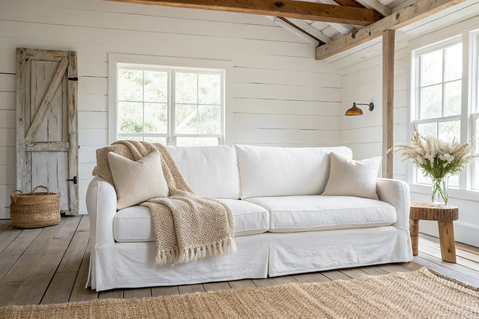 13+ Cozy White Farmhouse Living Room Ideas