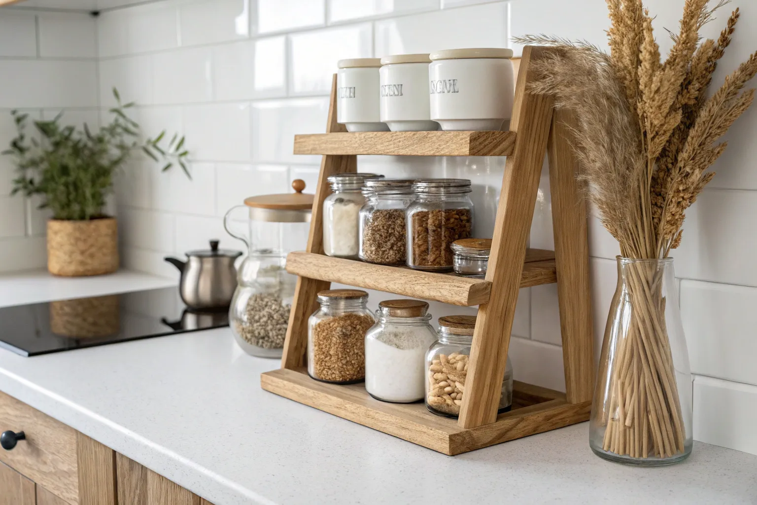 14+ Smart Kitchen Counter Shelf Ideas for a Tidy, Warm Look