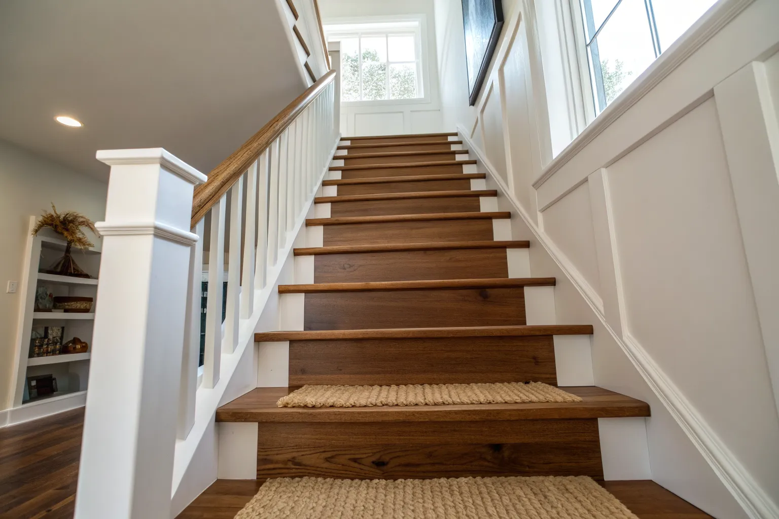 12+ Stylish Stained Stairs Ideas to Upgrade Your Entryway