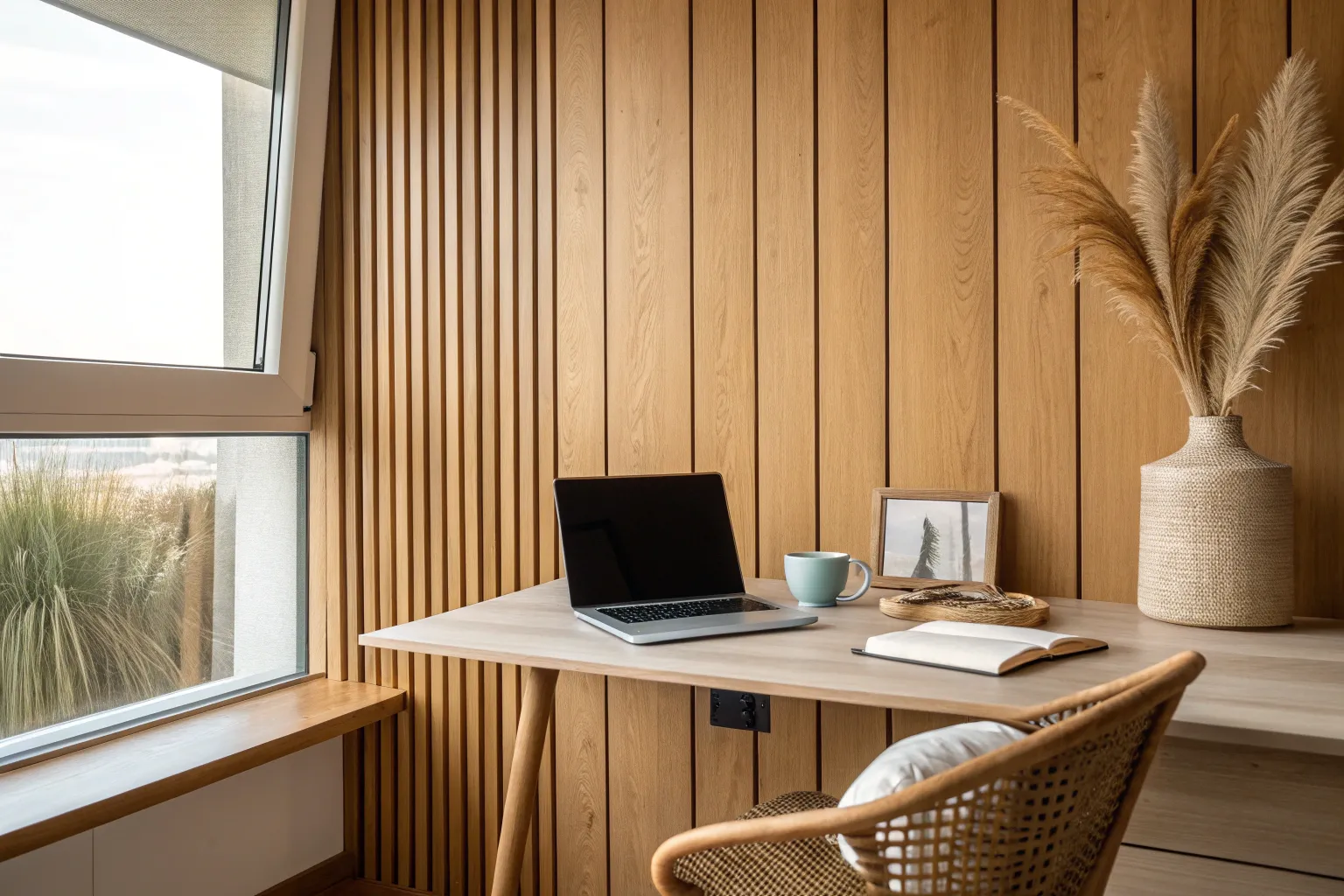 15+ Warm Wood Paneled Office Ideas for a Cozy Workspace
