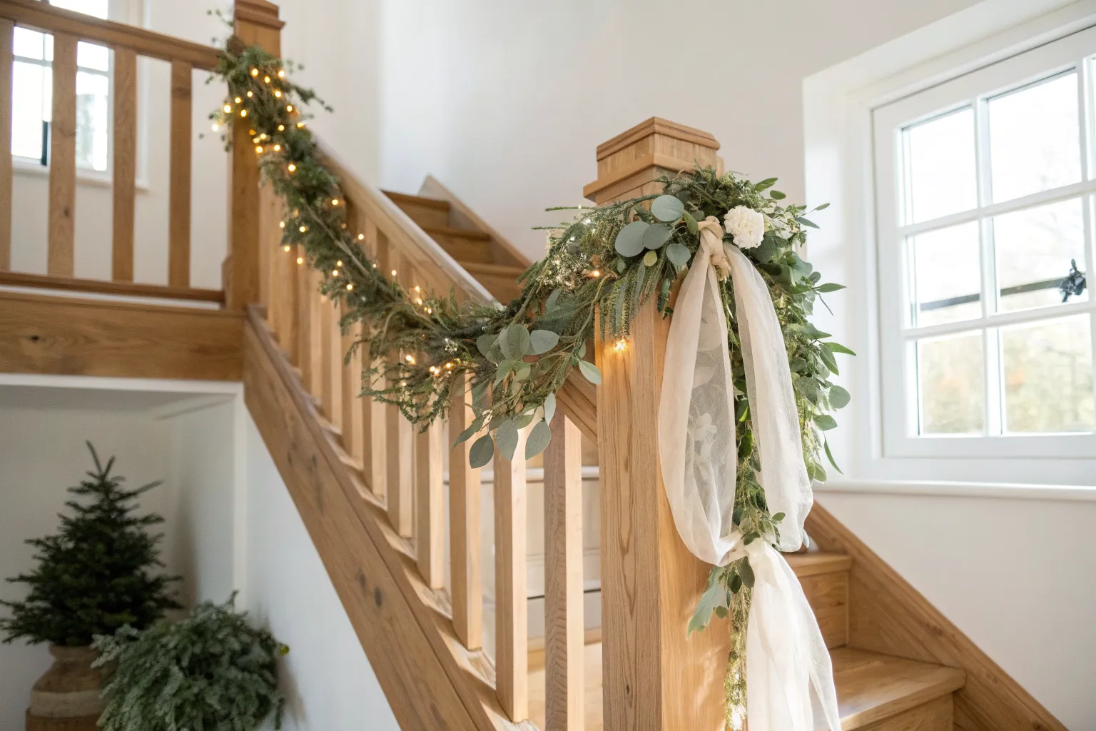 11+ Charming Year-Round Banister Decorating Ideas