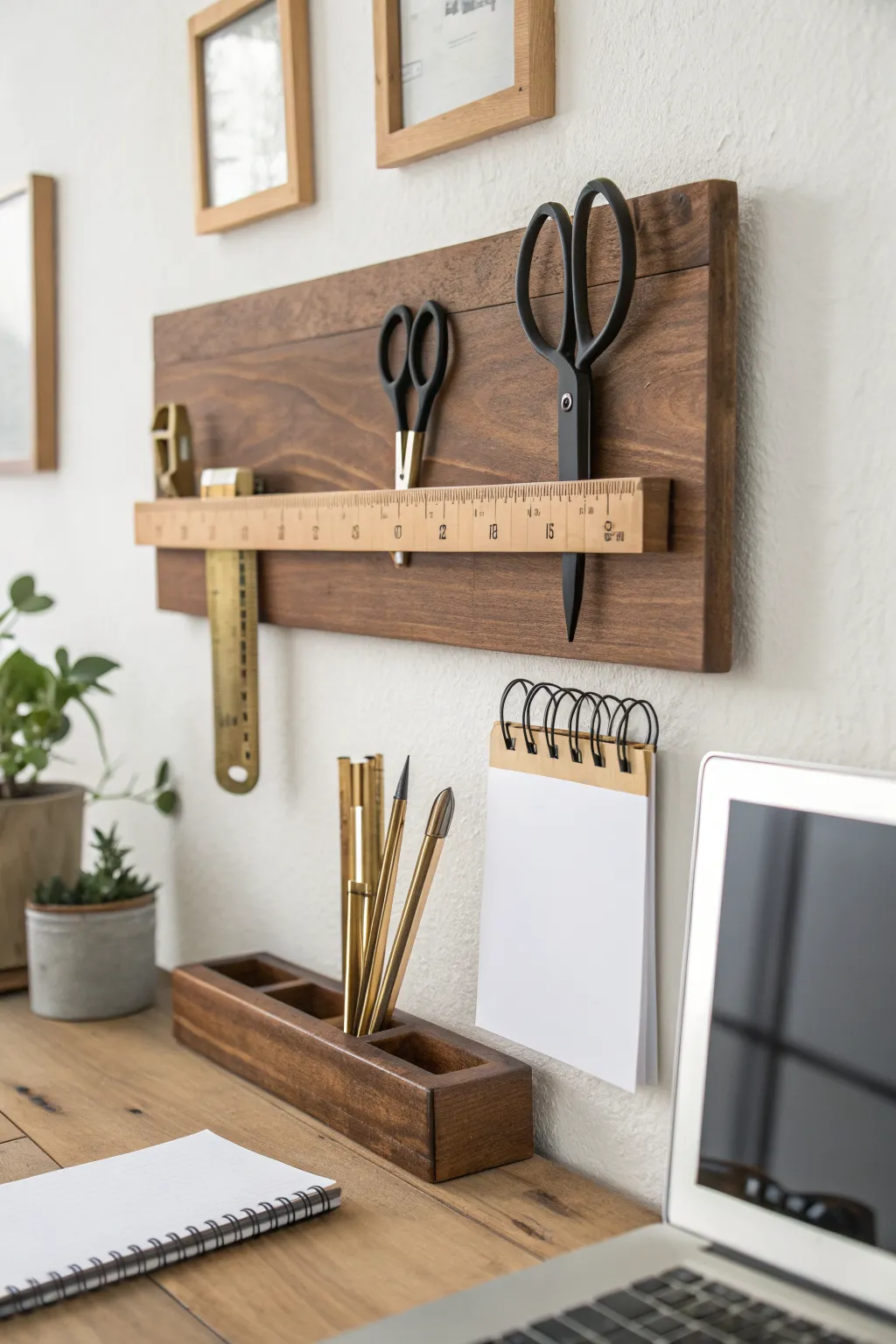 8+ Smart Home Office Wall Organization Ideas with Wood Accents